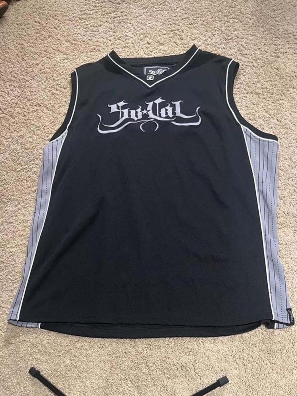 Soulcal Men’s 2XL Big & Tall Mesh Tank Jersey Breathable Black/Gray Basketball